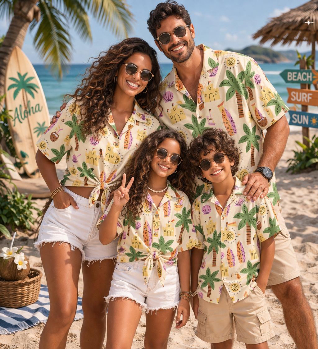 Plant Parent Shirt - Hawaiianisches Kinderhemd mit Pflanzen-, Blumen- und
