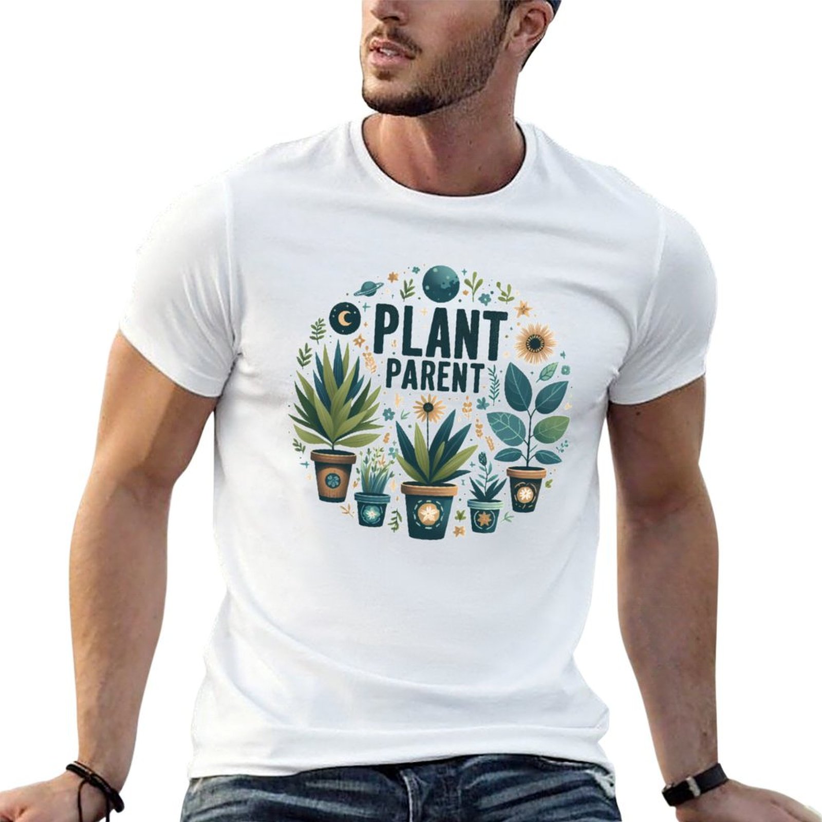 Plant Parent Shirt - Plant Parent T-Shirt Basic-Baumwoll-T-Shirt in Übergröße