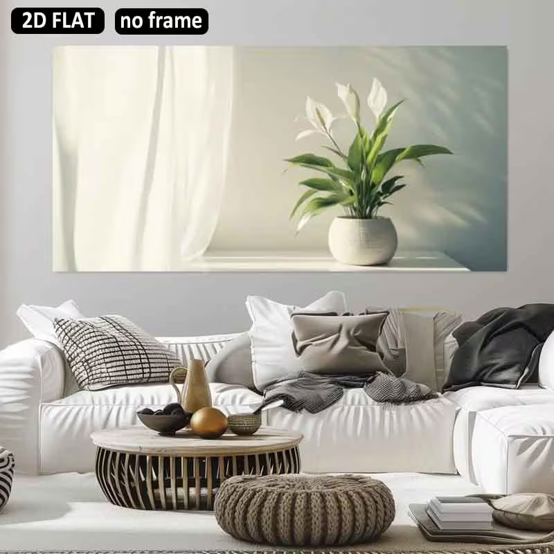 Peace Lily White - 1 Stück (ohne Rahmen), 2D-Flachdruck, 2D-Flachdruck,