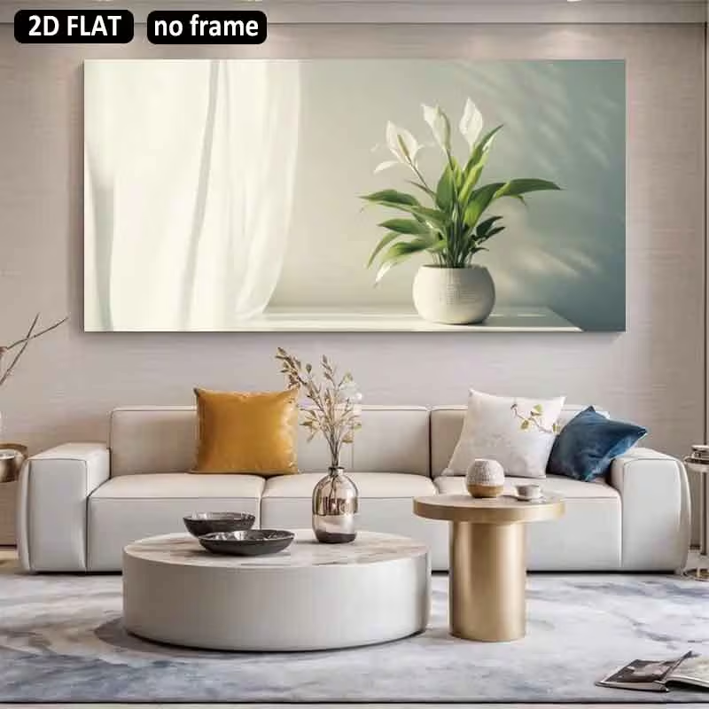 (1 Stück ungerahmt) 2D Flach,  – Peace Lily White Bewertung und Preis