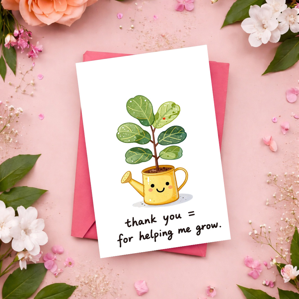 1 süße und warme Dankeskarte f – Plant Parent Free Bewertung und Preis
