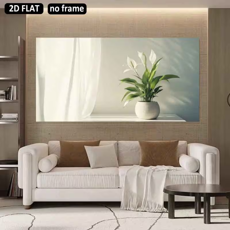 1 Stück (ohne Rahmen), 2D-Flac – Peace Lily White Bewertung und Preis